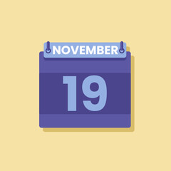 Calendar date month icon flat november vector