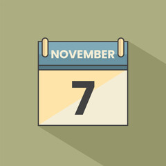 Calendar date month icon flat november vector