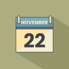 Calendar date month icon flat november vector