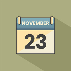 Calendar date month icon flat november vector