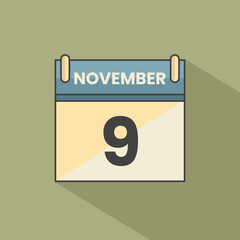 Calendar date month icon flat november vector
