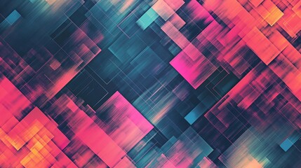 A wallpaper design featuring a glitch noise pattern with vibrant colors and abstract shapes.
