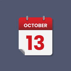 Calendar date month icon flat october vector