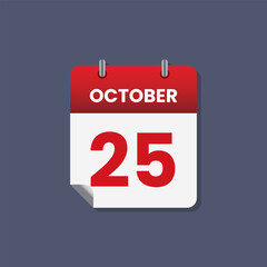 Calendar date month icon flat october vector