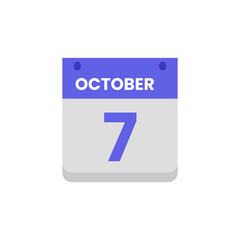 Calendar date month icon flat october vector