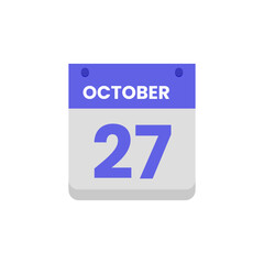 Calendar date month icon flat october vector