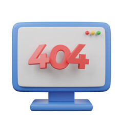 3d icon of screen page 404 error