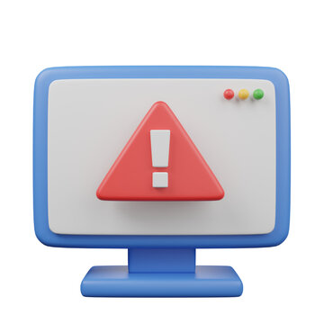 3d icon of screen page alert