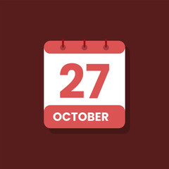 Calendar date month icon flat october vector