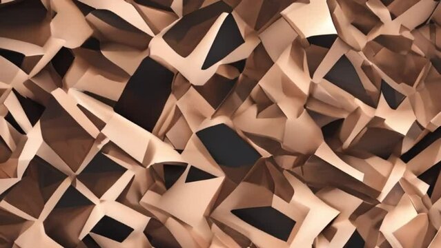 rose gold and black abstract rhombus shape pattern, motion