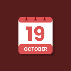 Calendar date month icon flat october vector