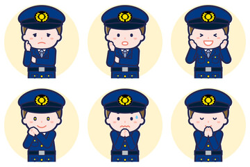 男性警察官のポーズセット_04