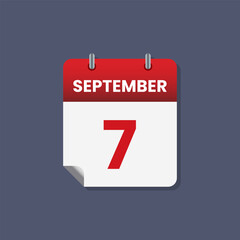 Calendar date month icon flat september vector