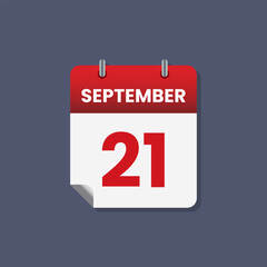 Calendar date month icon flat september vector