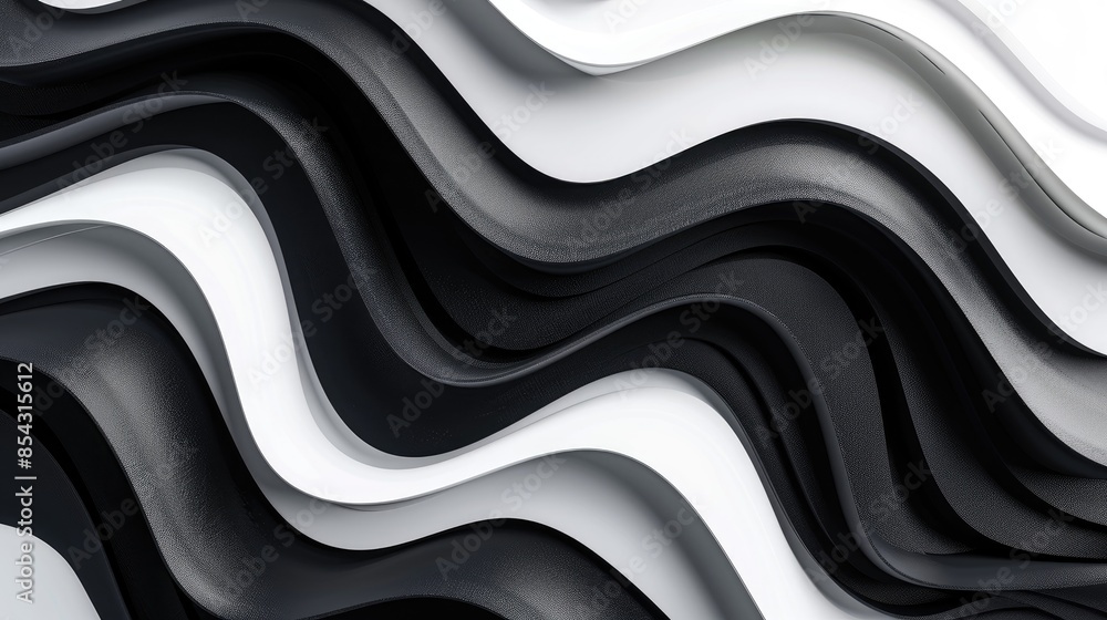 Poster tech minimal background with black and white wave patterns