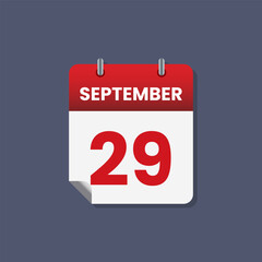 Calendar date month icon flat september vector