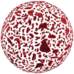 blood cells ball or blood ball creative abtract , 3d-illustration