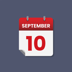 Calendar date month icon flat september vector