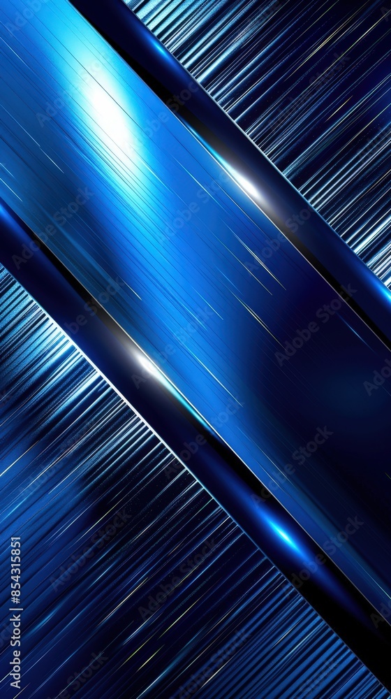 Aufkleber blue abstract background with diagonal lines and metallic textures for design or digital technology 