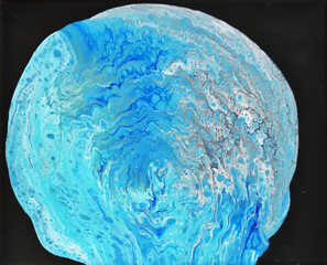 フルイドアート　黒・寒色系・丸