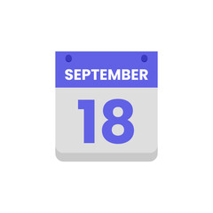 Calendar date month icon flat september vector