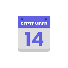 Calendar date month icon flat september vector