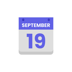 Calendar date month icon flat september vector