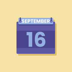 Calendar date month icon flat september vector