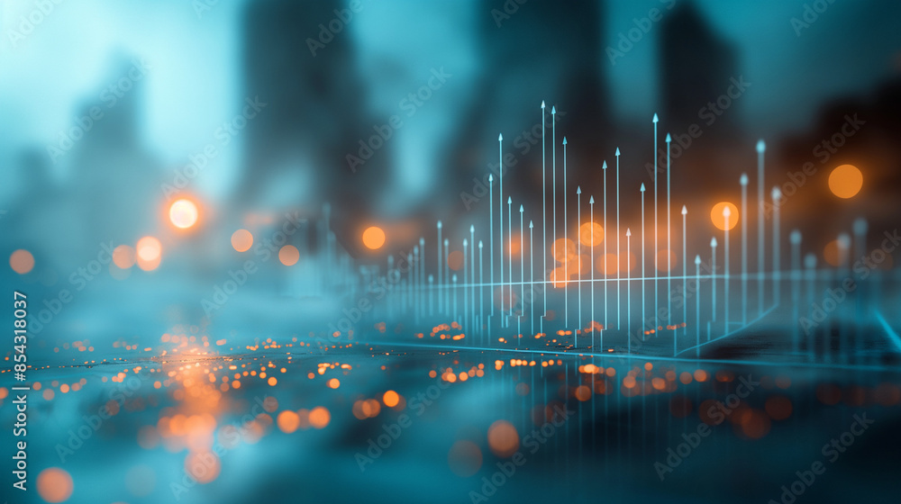 Poster subtle, minimalist background featuring faint outlines of upward and downward financial graphs. the 