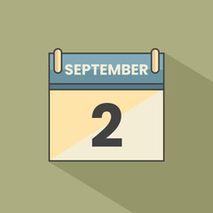 Calendar date month icon flat september vector