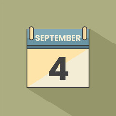 Calendar date month icon flat september vector