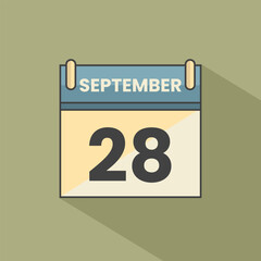 Calendar date month icon flat september vector
