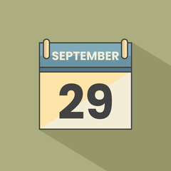 Calendar date month icon flat september vector