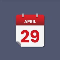 Calendar date month icon flat April vector