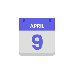 Calendar date month icon flat April vector