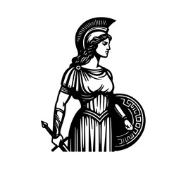 Athena hand drawn illustration vector