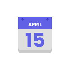 Calendar date month icon flat April vector