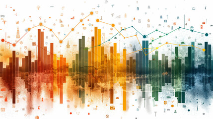 giftcard market massive growth trend, graph, arrows, icons, italian flag colours,