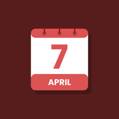 Calendar date month icon flat April vector