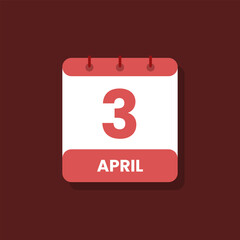 Calendar date month icon flat April vector