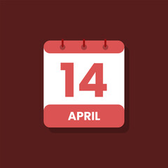 Calendar date month icon flat April vector