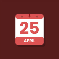 Calendar date month icon flat April vector