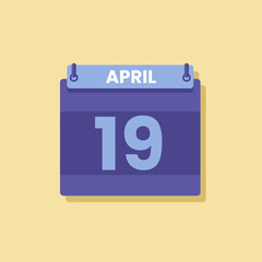 Calendar date month icon flat April vector