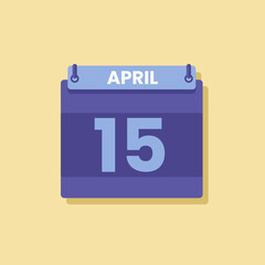 Calendar date month icon flat April vector