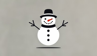 snowman with hat and smile