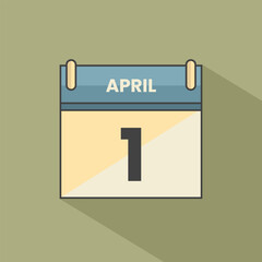 Calendar date month icon flat April vector