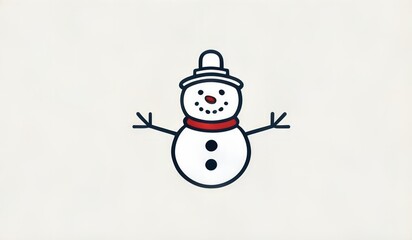 snowman with hat and smile