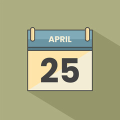 Calendar date month icon flat April vector