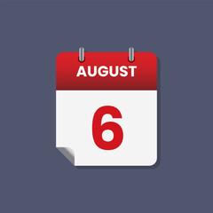 Calendar date month icon flat august vector