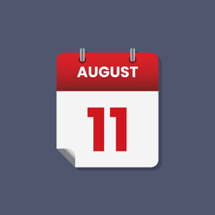 Calendar date month icon flat august vector